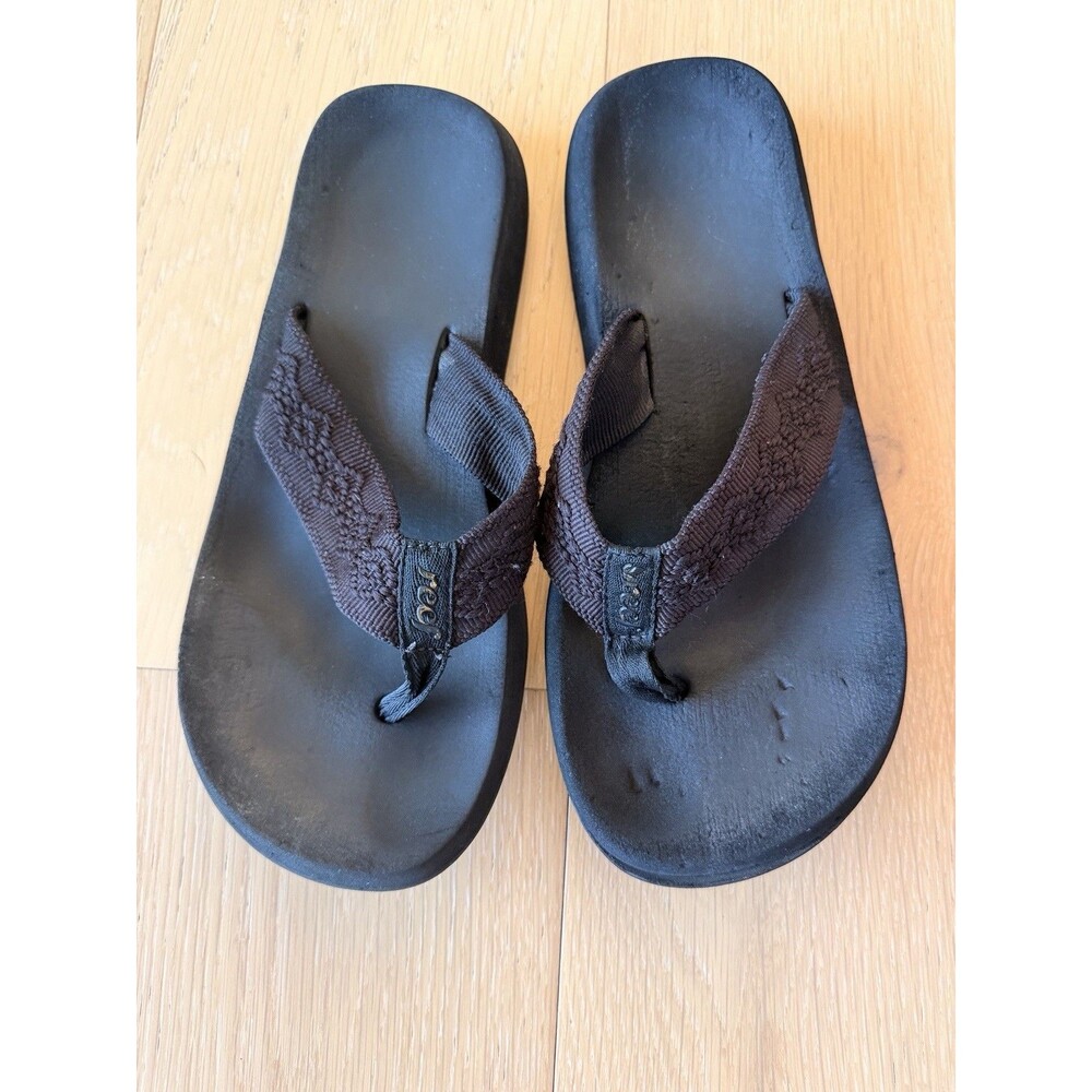 Reef Black Flip Flops Size 8